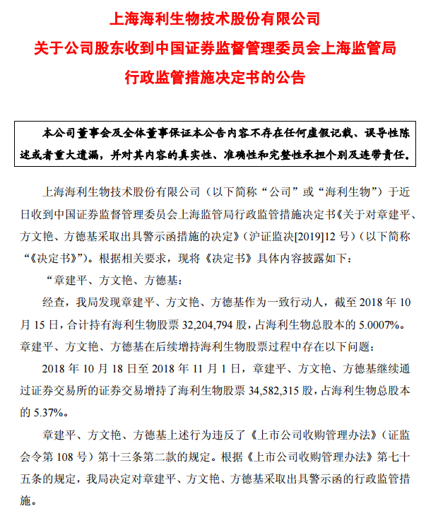 开年证监会首张警示函给牛散章建平意味着什么?